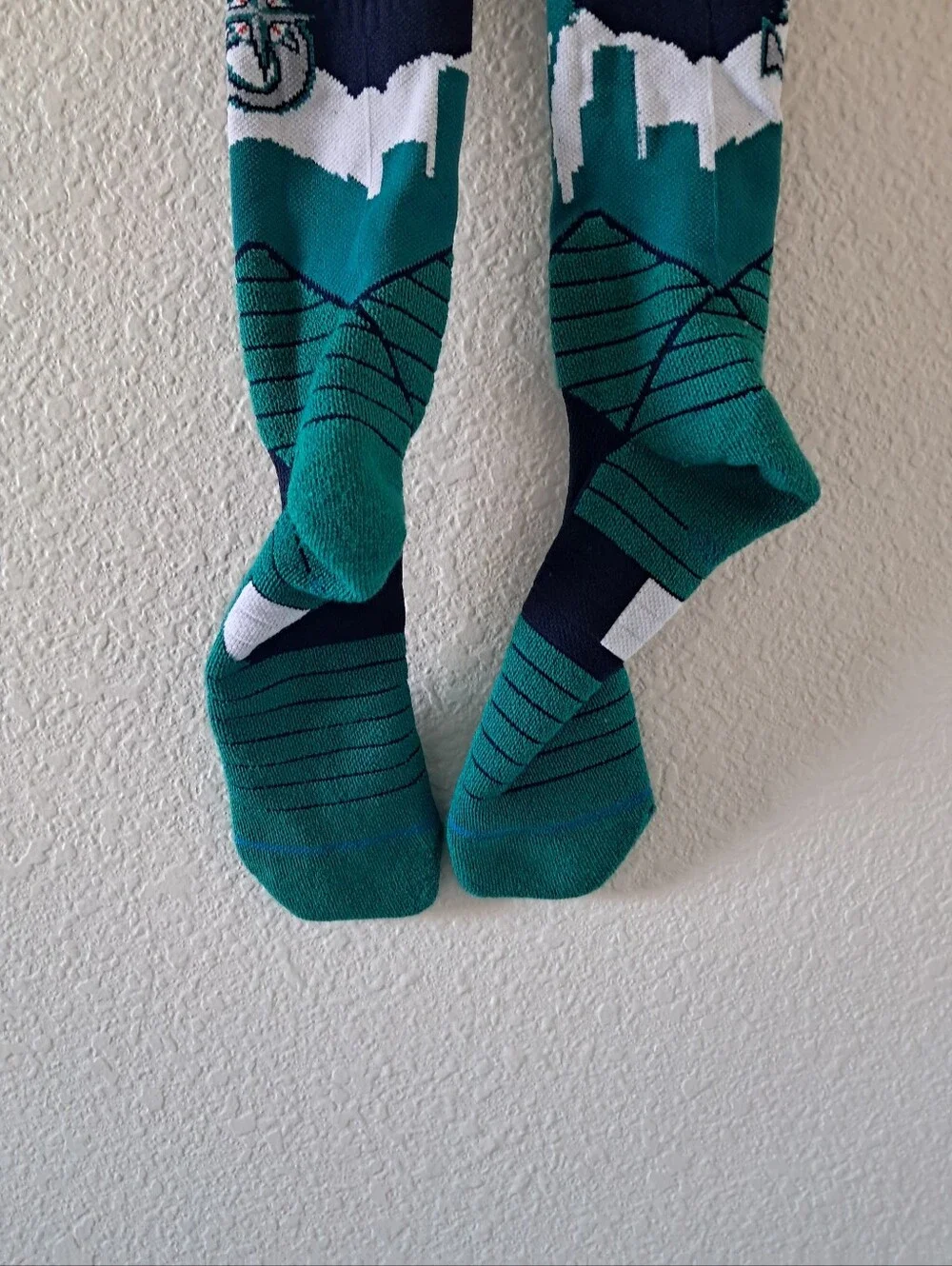 Stance Seattle Mariners Socks MLB Team Issued #57 Seattle Skyline Space Needle